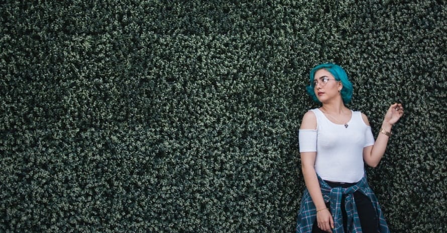 blue haired girl