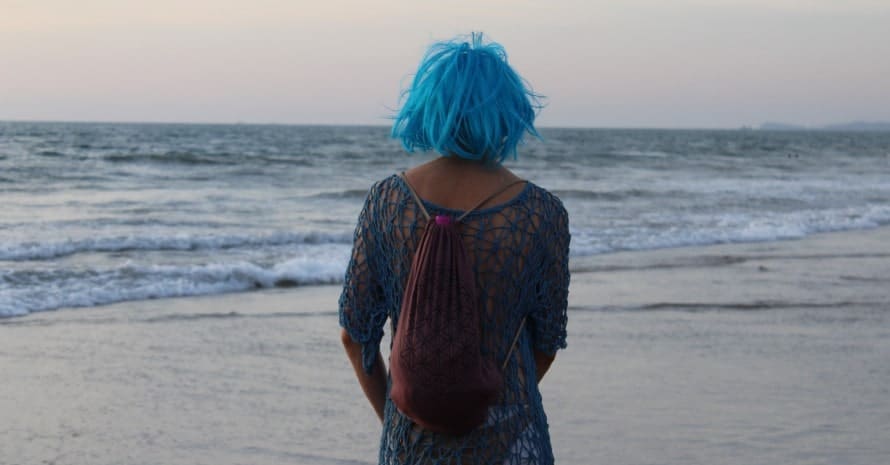 girl with blue hair