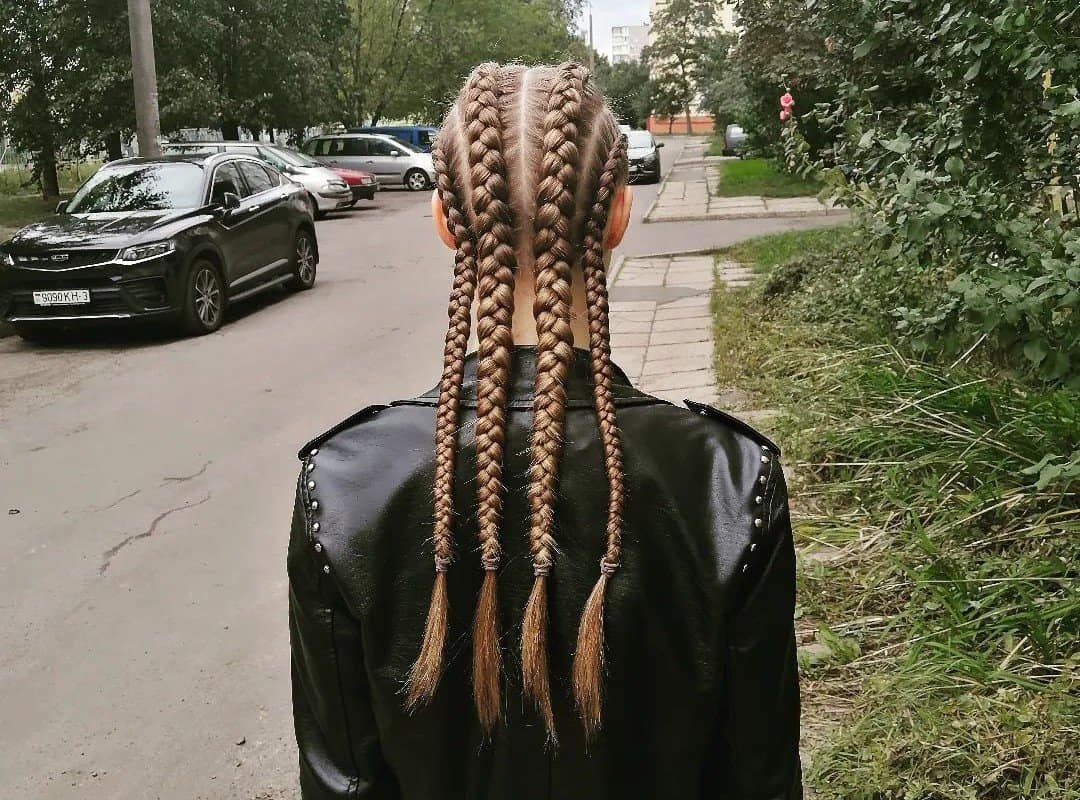 girl with blonde 4 braids