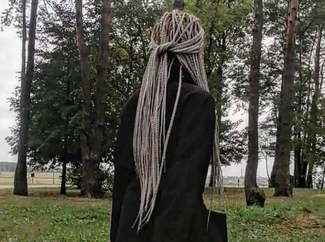 girl with gray hippie dreads
