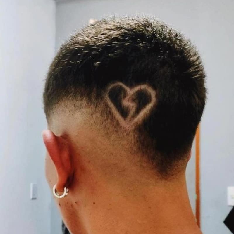 Back broken heart haircut on the back side