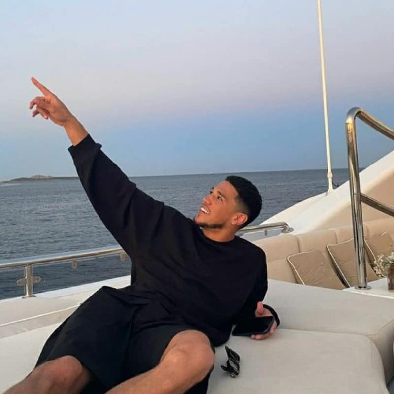 Devin Booker on the boat