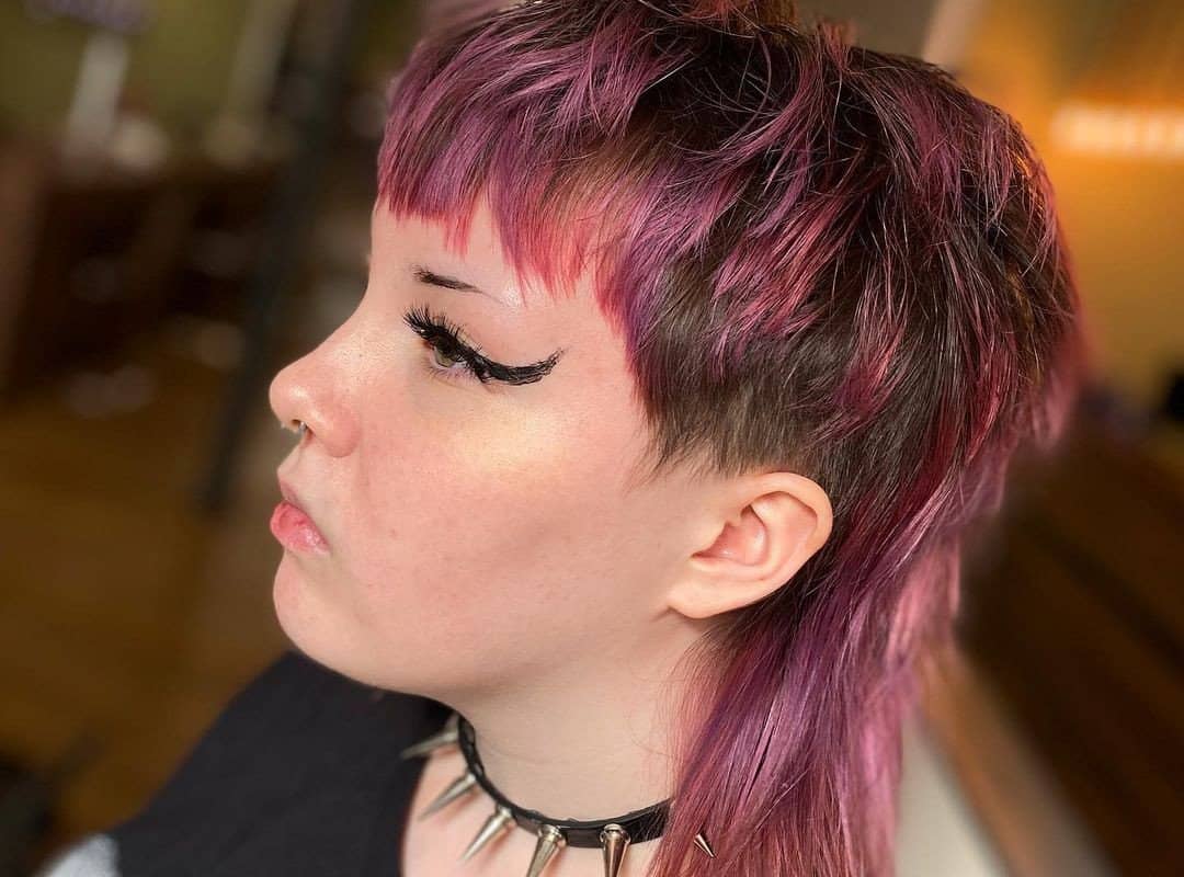 girl with red and black grunge aesthetic hairstyle